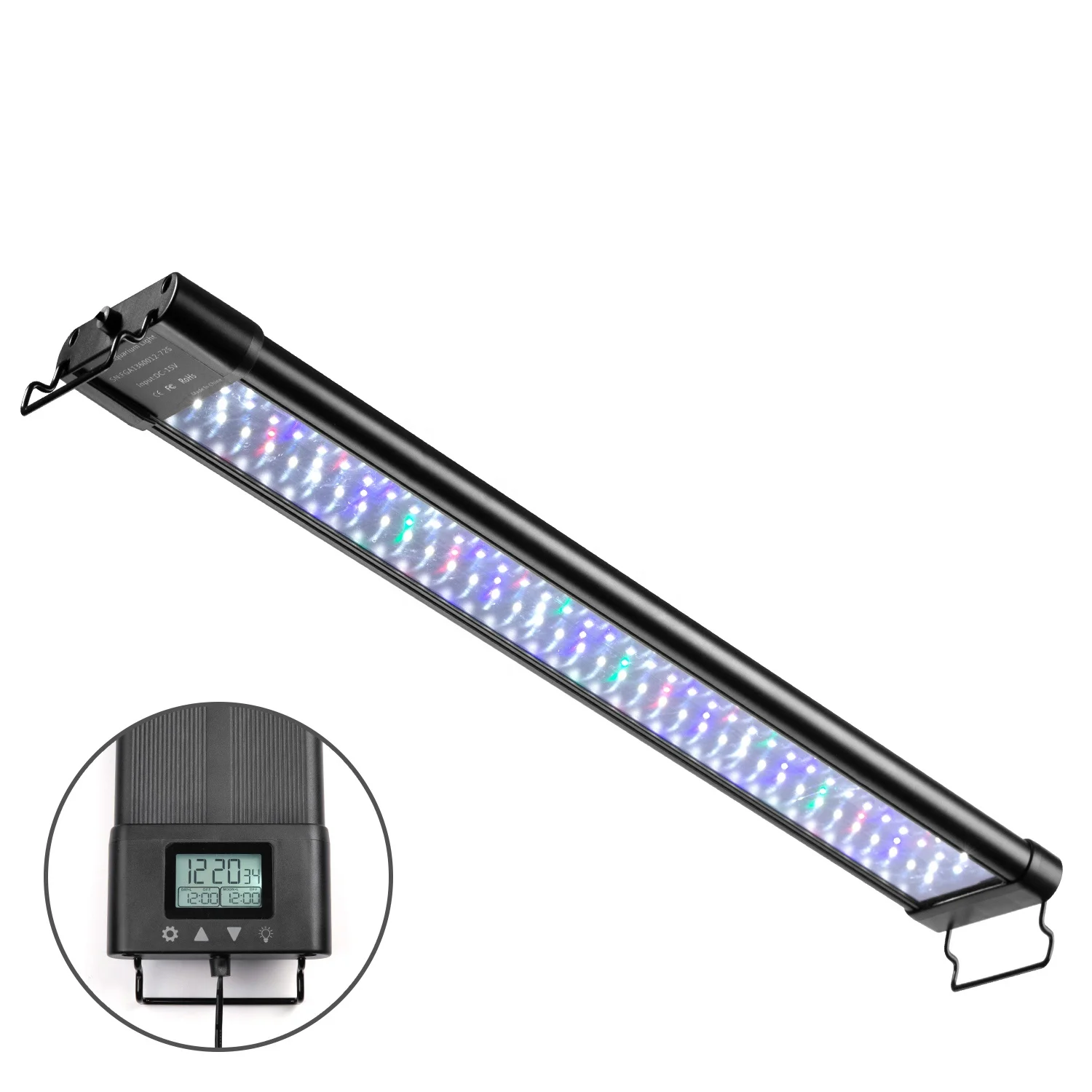  IP68 машинка для стрижки 48 Вт 90 см LED аквариумное светодиодное освещение с ЖК-дисплеем нежный dim рассвет Сумерки коралловых рифов высокой мощности полным