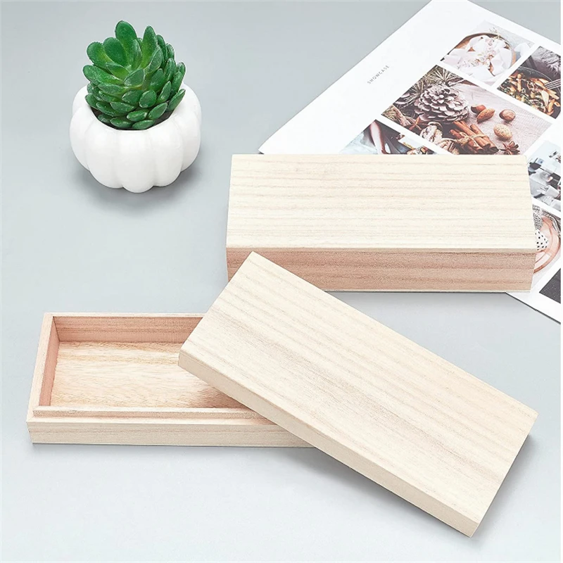 Unfinished wholesale wooden boxes wooden jewelry box packaging for gift with hinges