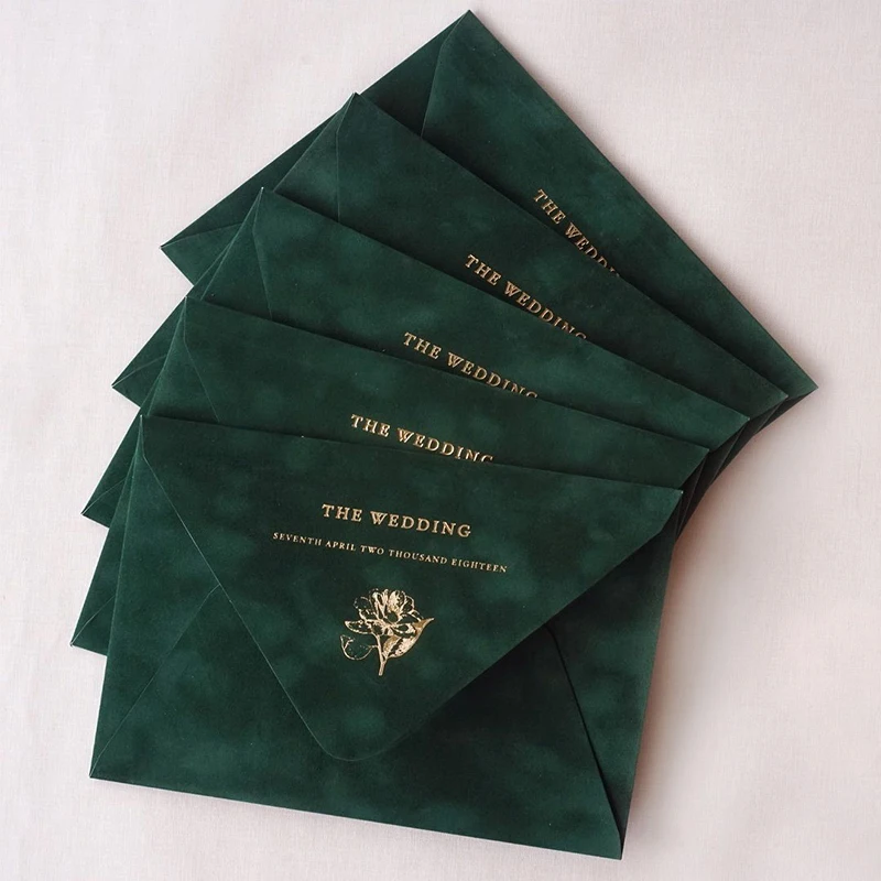 Custom Printed Logo High Grade Luxurious Envelopes Velvet Envelopes for business