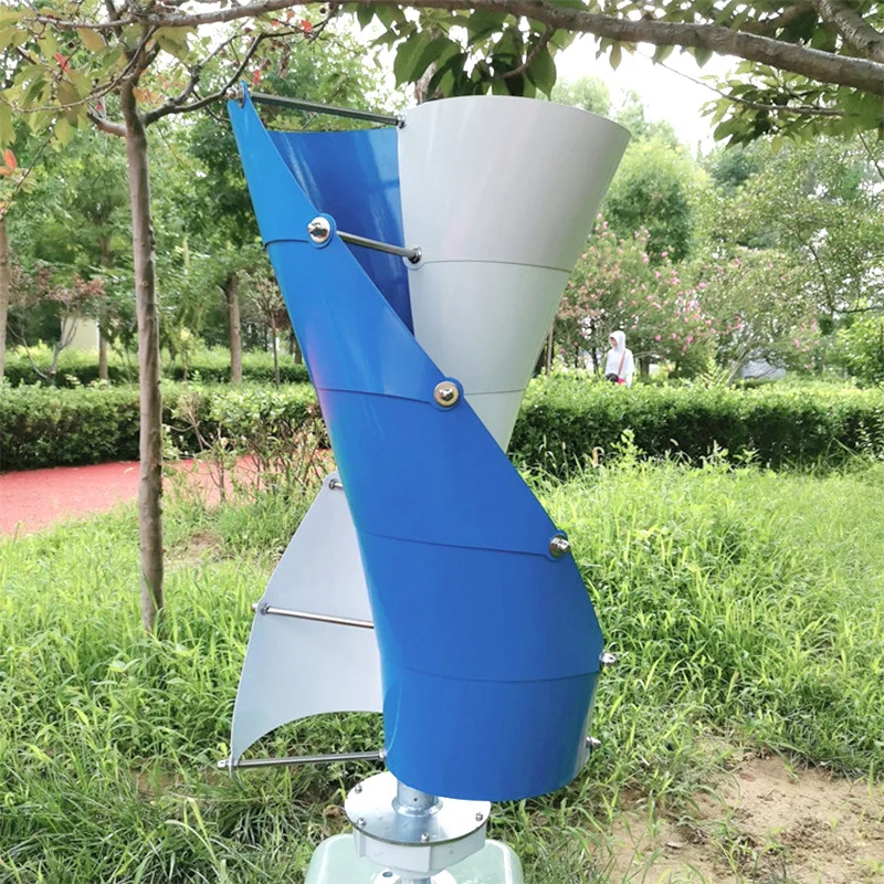 1kw 24V 48V Spiral Vertical Axis wind turbine generator for solar wind hybrid system
