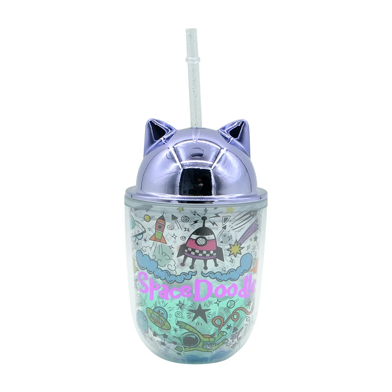 2023 Hot New Products Ideas Novelty Design Kids Cartoon 400ml Double Wall Plastic Dome Pot Egg Tumbler