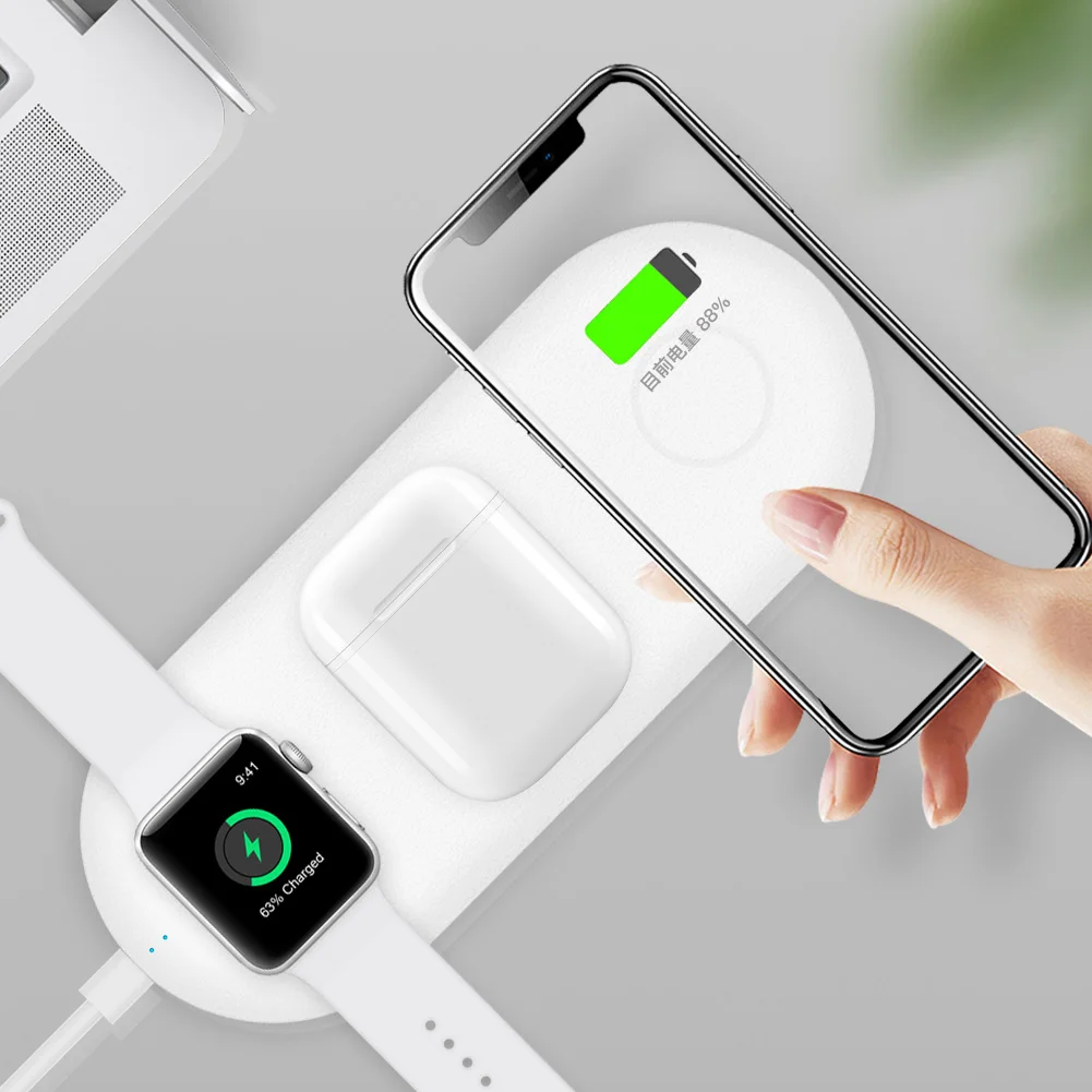 Factory wholesale 10W Qi Fast 3 IN 1 Wireless Charger For Qi mobile phone