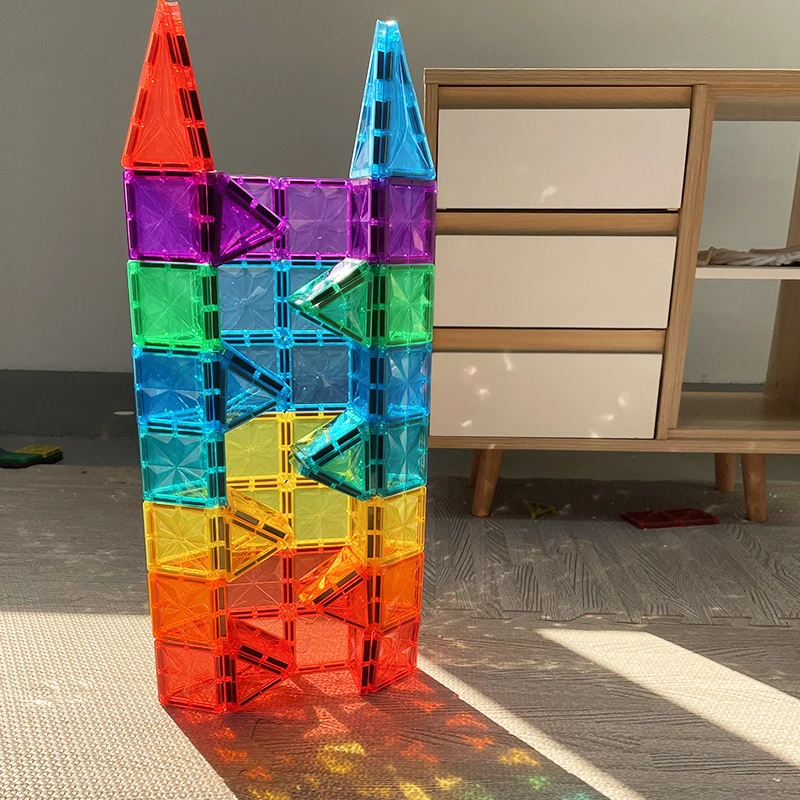 Wholesale OEM Building Tiles Magnetic tile play and learn Toys Magnetic tile kit For Children