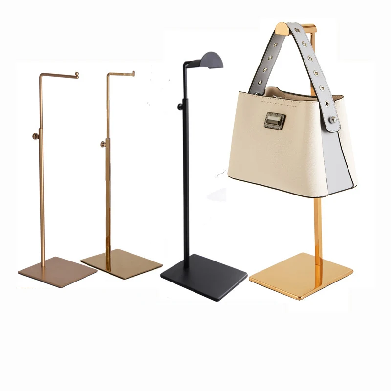 Custom Luxury Hanging Handbag Holder 2mm Thick Steel & Stainless Steel Rack Display Stand Store Organizer Shop Use Packed Carton