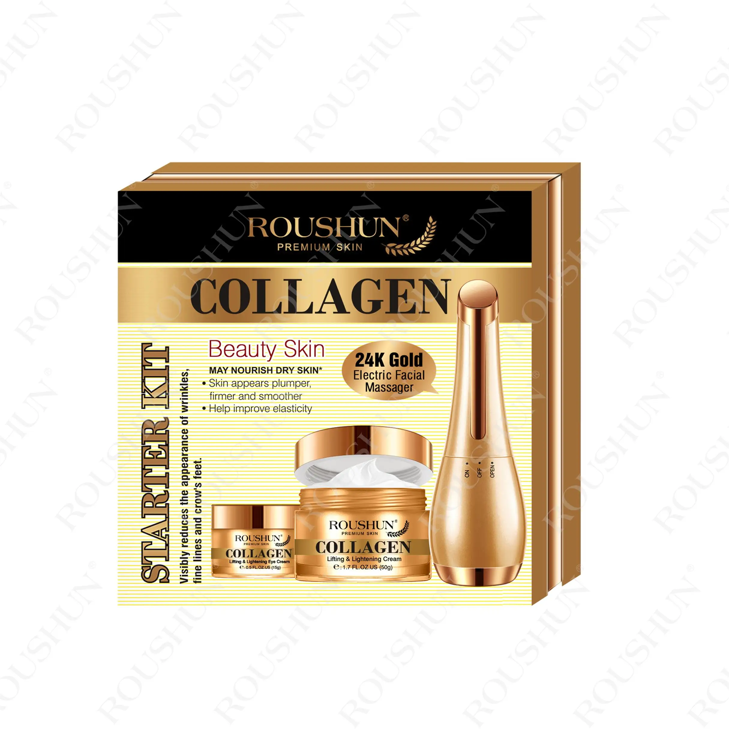 Бренд Roushun допустимый отбеливающий и увлажняющий крем косметический набор для ухода за кожей лицом с массажем подарки на день