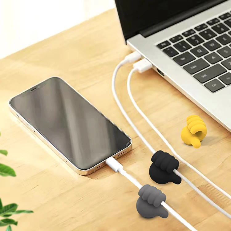 2022 Good Use Silicone Reusable Adhesive Clip Management Cables Organizer Wrap Charging Desktop Cable Holder