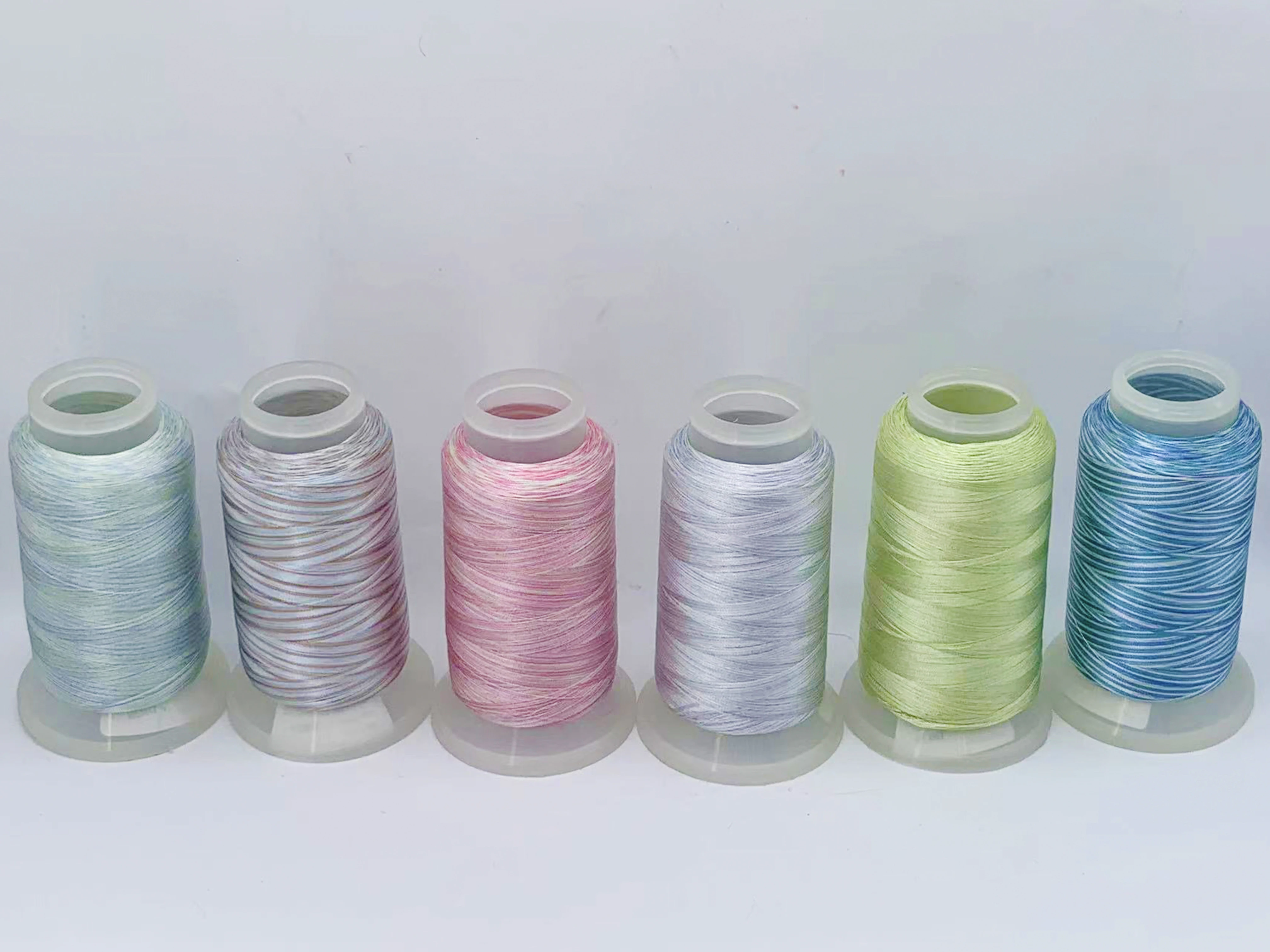 Gradient colorful industrial Embroidery thread 108D/2 75D/2 3300m 100%Polyester For Computer Embroidery machine DIY Tassel