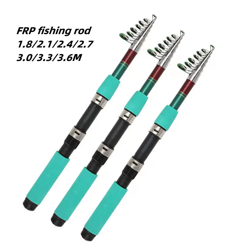 Surfcasting Telescopic Fishing Rods 1.8m 2.1m 2.4m 2.7m 3m 3.3m 3.6m  Saltwater Fiberglass Rods Cheap Fishing Rod