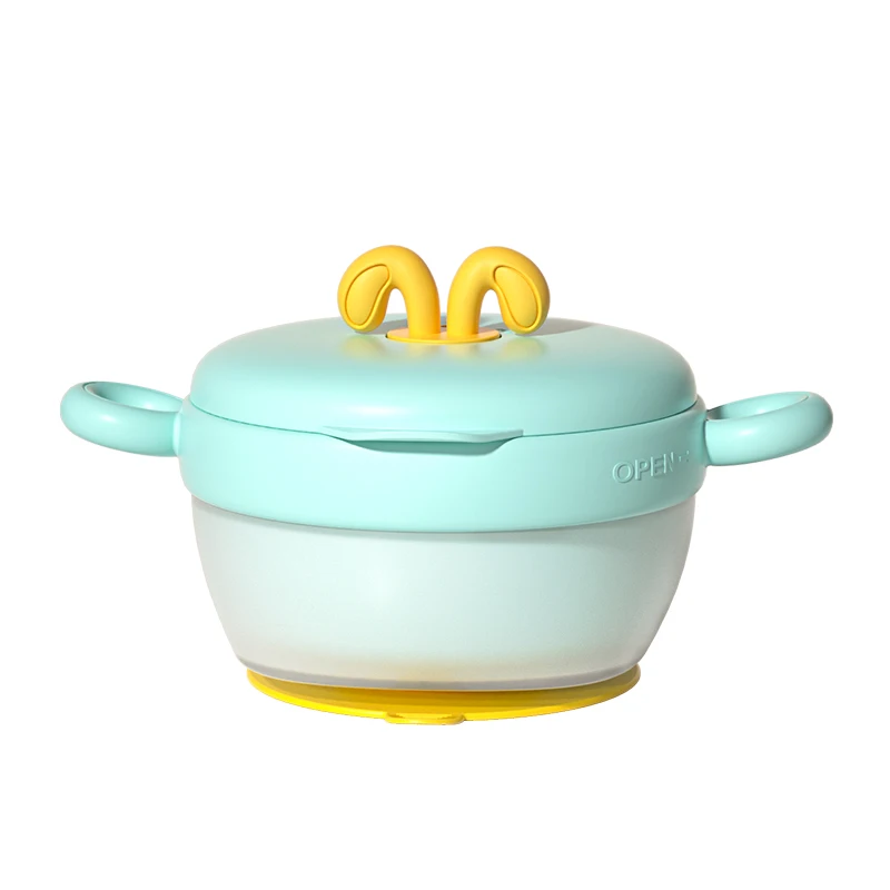 Infant Stainless Steel Insulated Bowl | Water Injection Temperature Control | Safe Silica Gel for Baby Feeding |Non-Slip Base