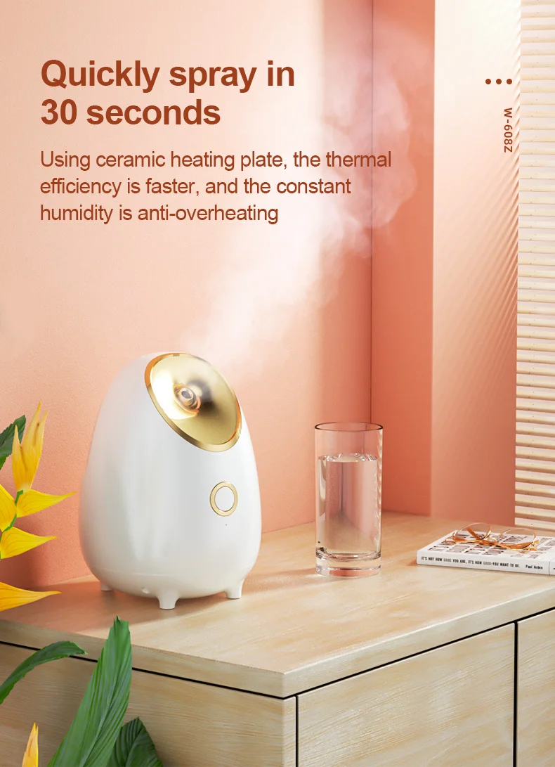 Face Steaming Device 2 In 1 Nano Ionic Hot Professional Spa Luxury Stand Ozone Steam Manual Facial Machine Steamer