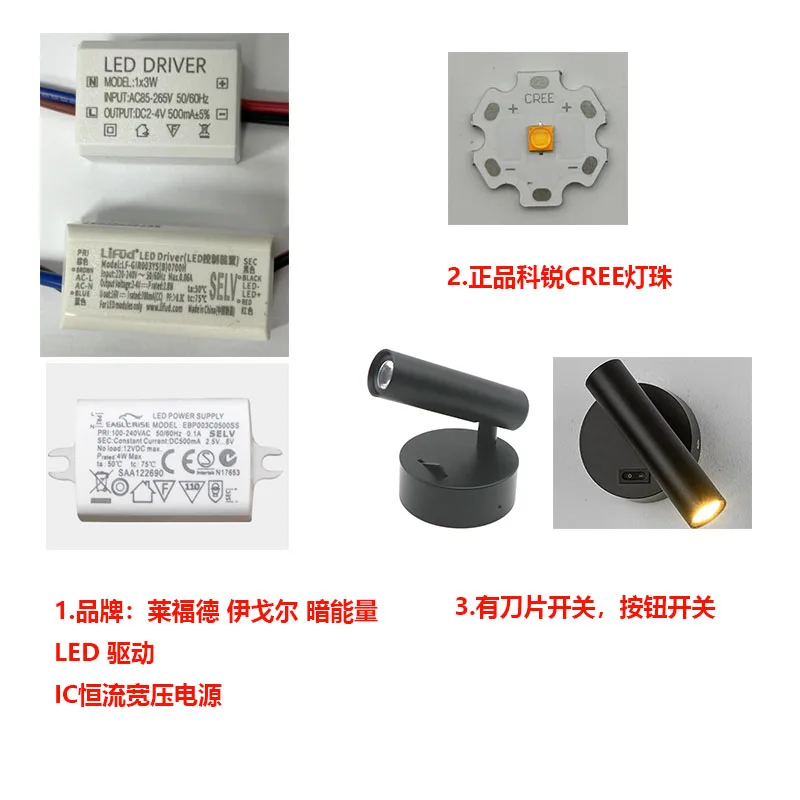 Surface Mount Mini Reading Light Led Book Light LED Reading Lamp Wall Reading Light