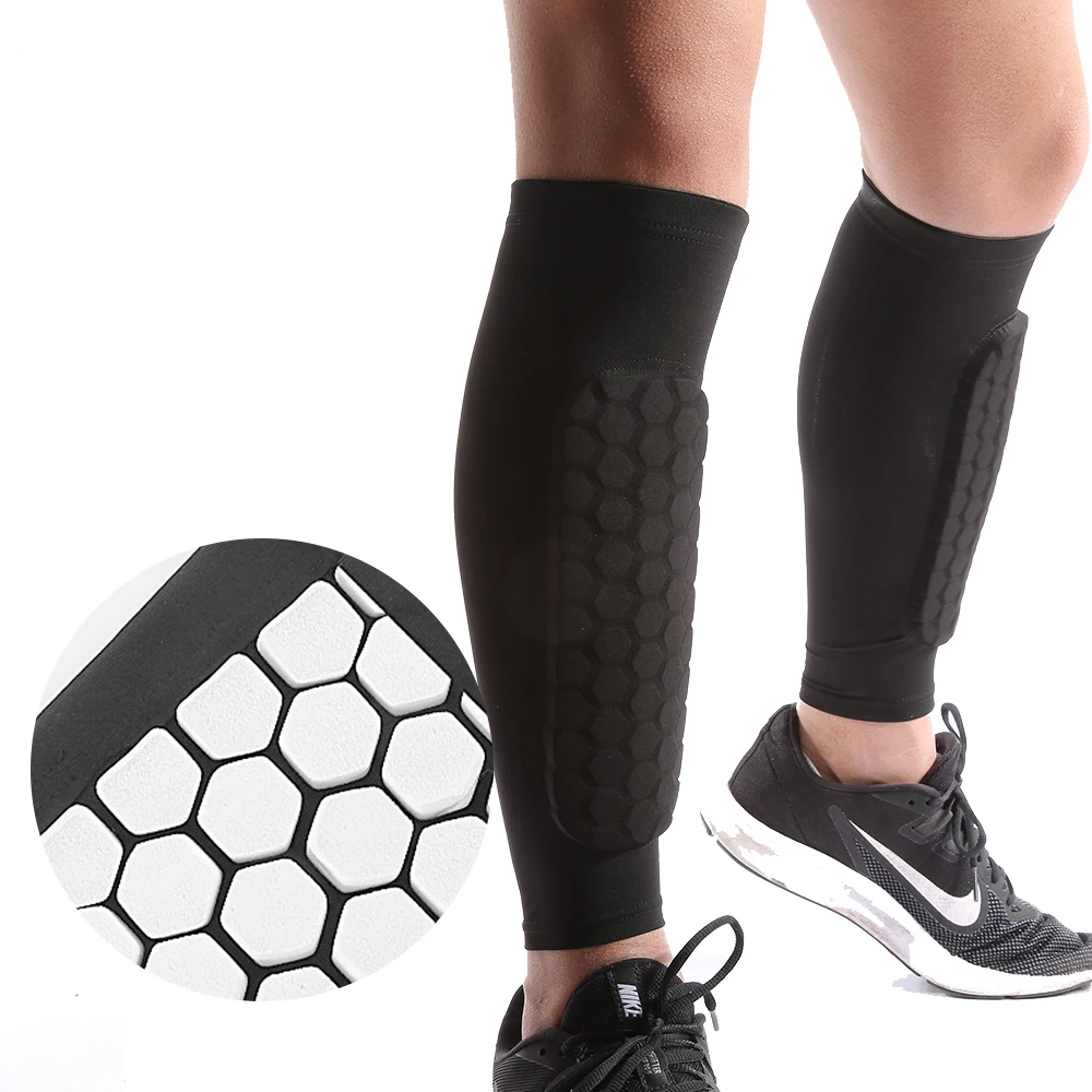 Top sale Honeycomb Shockproof anti-collision Durable Compression Sleeve Belt Workout Run Sport Shin Calf Support