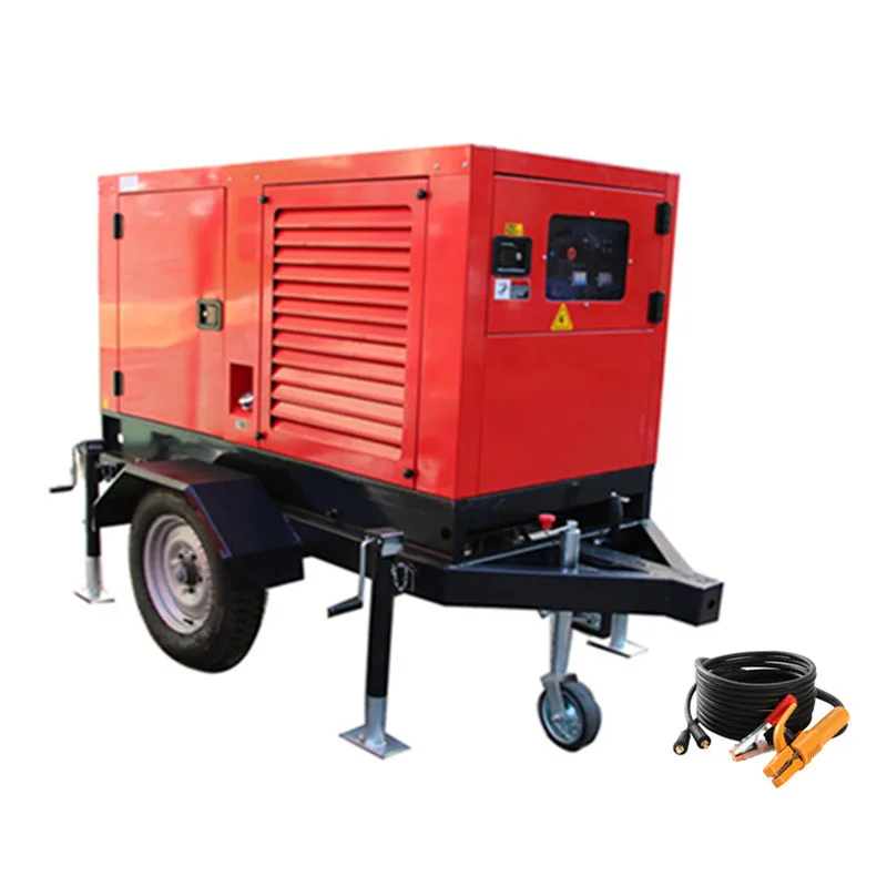 Industrial wheel trailer 600A 450A manual arc welder 250A two post diesel welding machine on the chassis