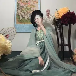 New Fashion Spring Chinese Style Retro Dresses Film and Television Daily Clothing Cos Dress Casual Hanfu Suit for Women and Lady