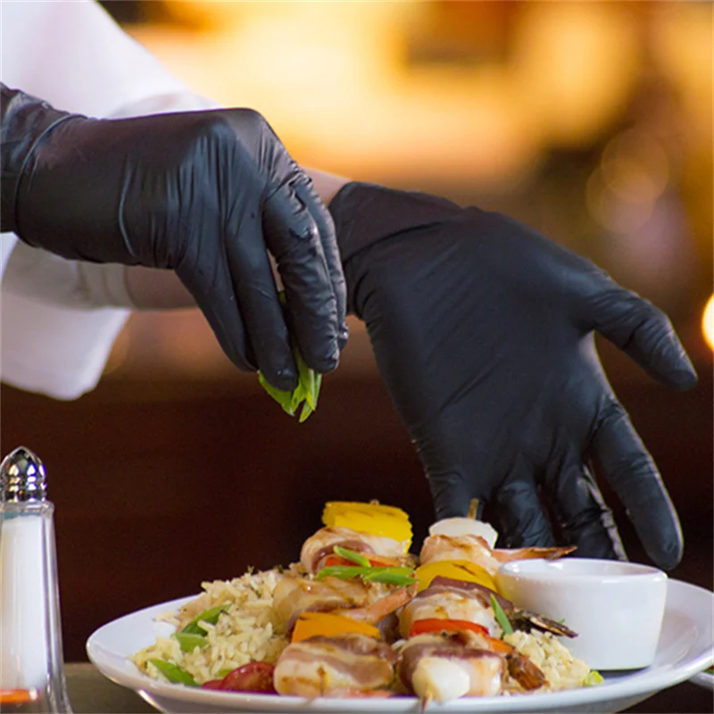 China Manufactory Luva Nitrilica Azul Noir Gants Jetables Medical Nitrile Pulv Gliove Blue