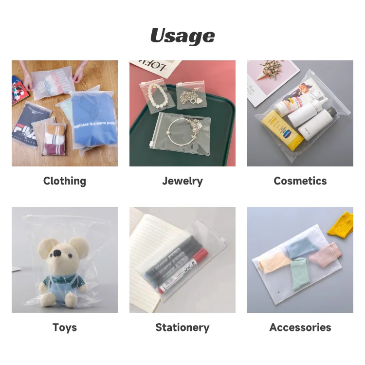 Wholesale Custom Logo Boutique Zipper Lock Bag Clothing Black Zipper Bag For Clothing Packaging