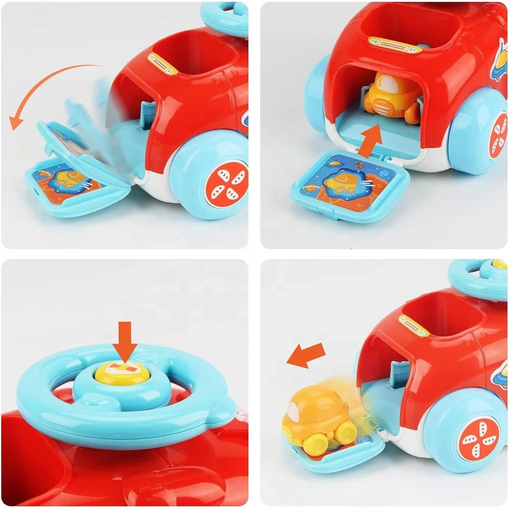 Baby cartoon catapult car toy press and go catapult vehicles inertial ejection storage car with anti-collision & fall resistance