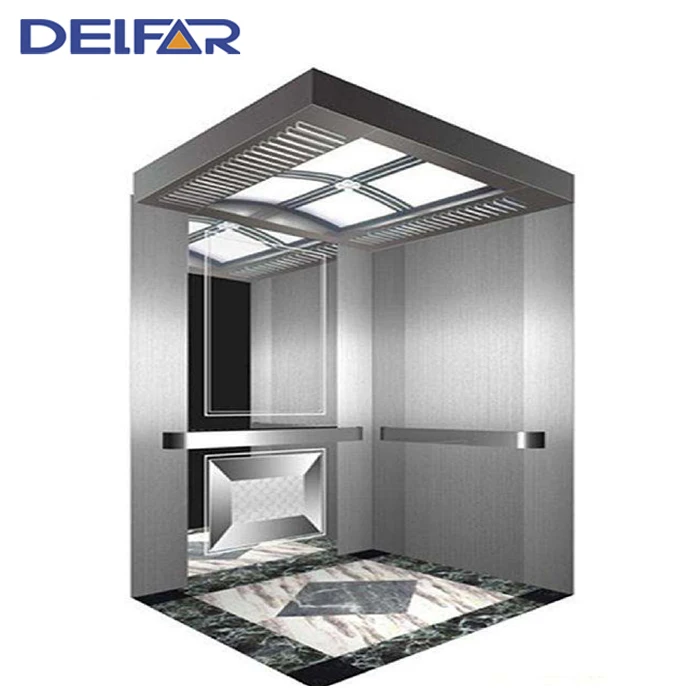 90 degree through type car door 1000kg Passenger Elevator with glass cabin design