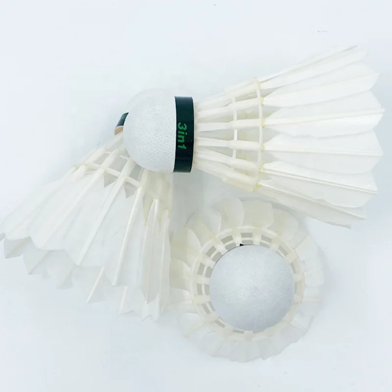 3in1 Badminton Dmantis D60 Shuttlecock Super Durable Natural Feather Shuttlecock For Training and Competition