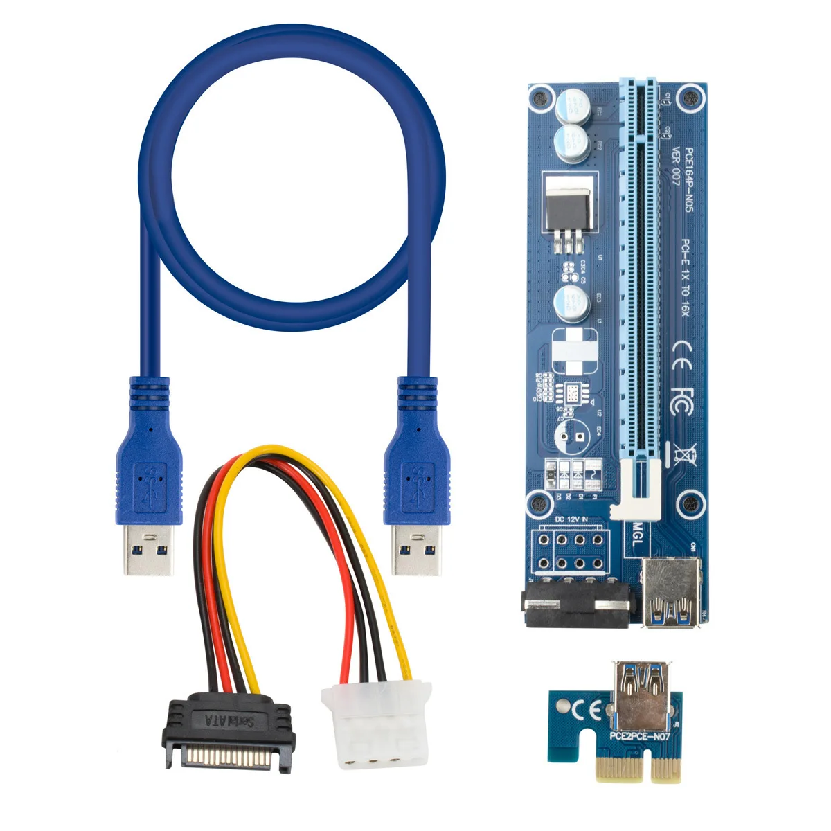  Карта расширения PCIE 1X16 007s/006C 6Pin графическая карта V007S/V006C с удлинителем 60 см USB3.0 по заводской