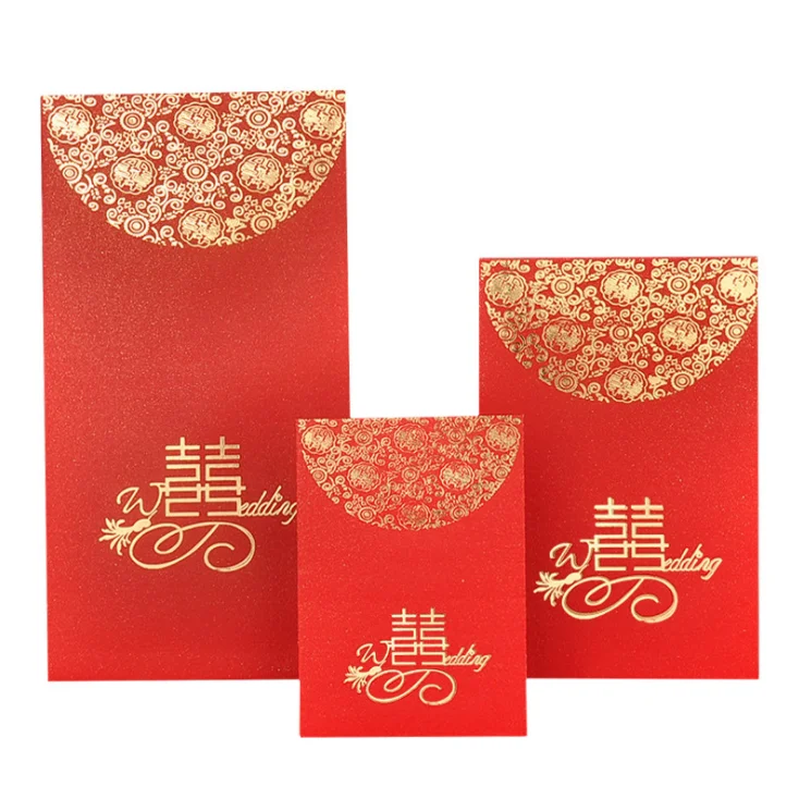  New Arrivals Customised Merry Christmas Red Packet Pouch Bag Lucky Money Custom Chinese Year Thank You Card