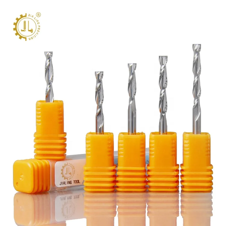 Wood Bit CNC End Mill Carbide 2 Flute 3.175 2F Milling Cutter Acrylic Cutting Endmill Carbide Cutting Tools CNC Bit for PVC