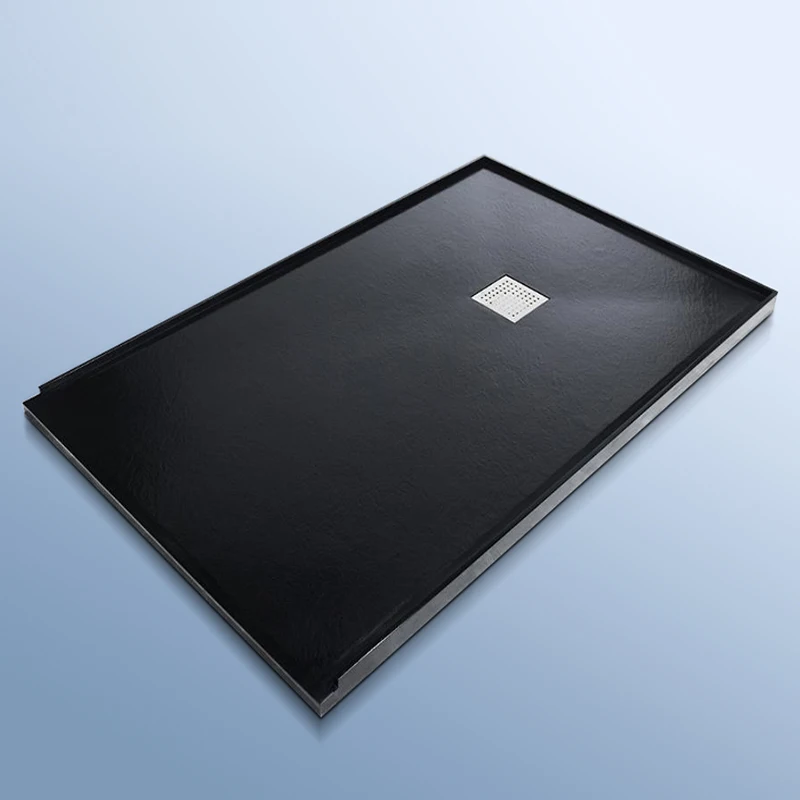 ODM OEM Rectangle MC Acrylic Shower Base Tray with Artificial Marble Stone Surface Customizable Resin Bathroom Accessory