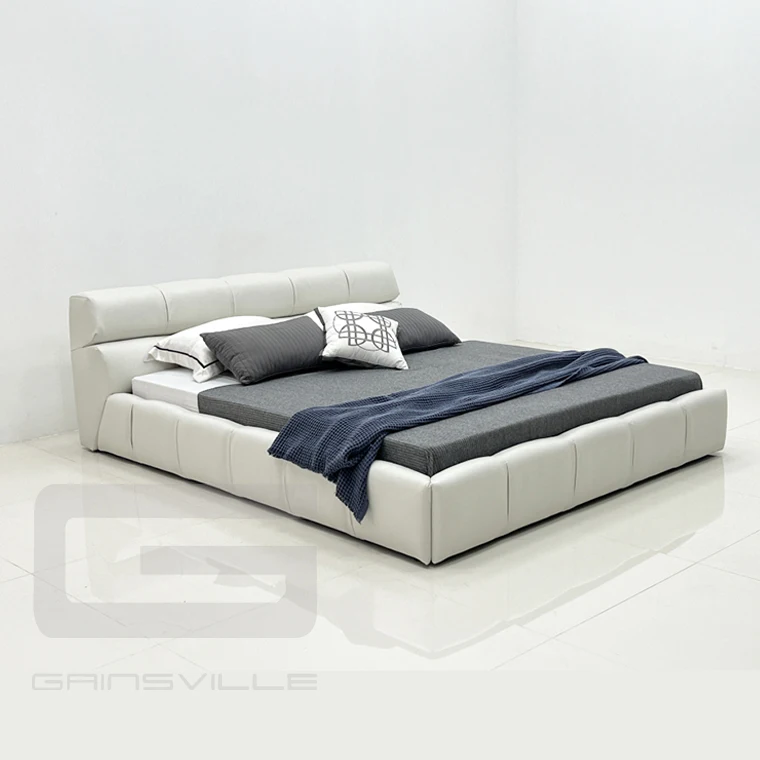 Foshan Italian Brand Luxury Design Bedroom Bed Set Furniture, High End Italian Modern Bed