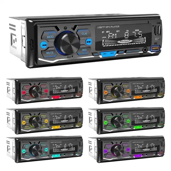 Universal Radio USB Bluetooth Smart MP3 Player for Car With 7 Colorful Lights Transmitter FM Stereo Remote Control AUX-IN Player