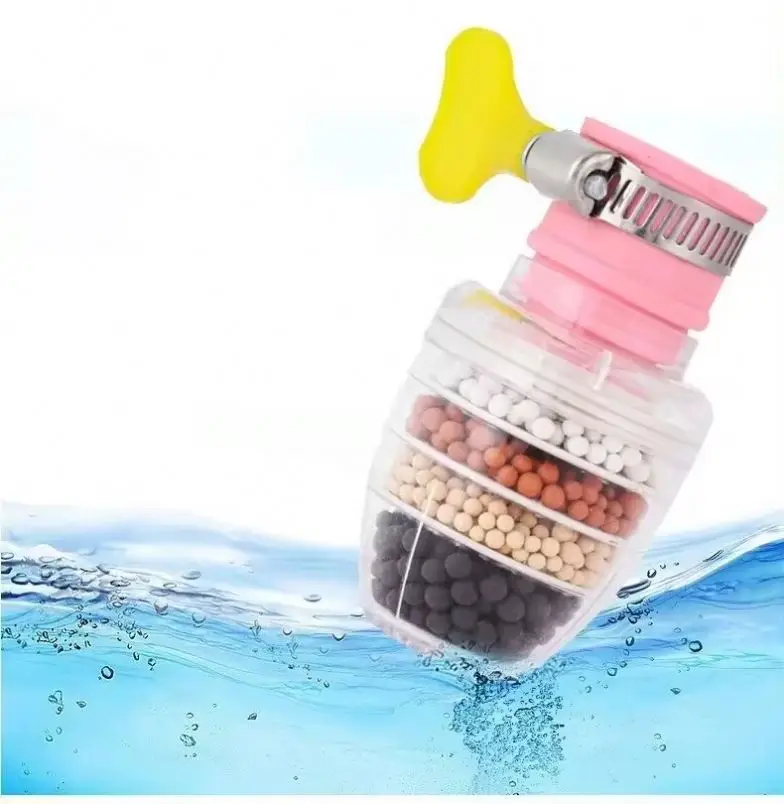 I-0243 6 Layers Healthy Active Carbon Water Filter Hard Water Softener Kitchen Tap Filter Adapter Water Faucet Filter