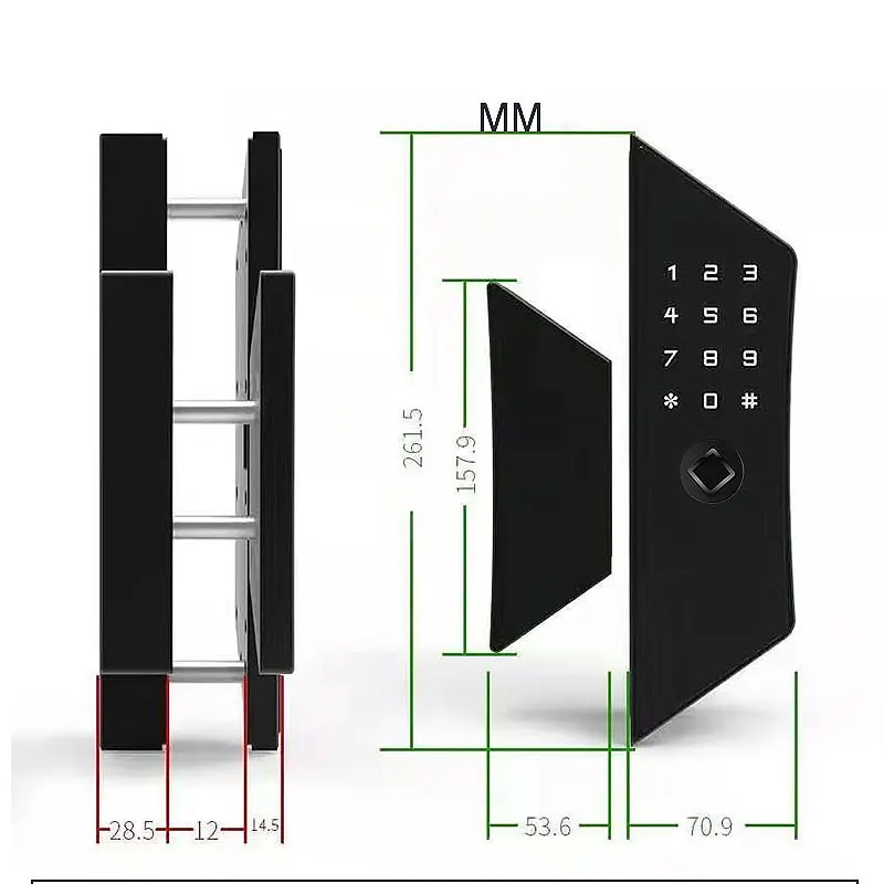 Second hand glass sliding doors Automatic Biometric Fingerprint Glass door lock