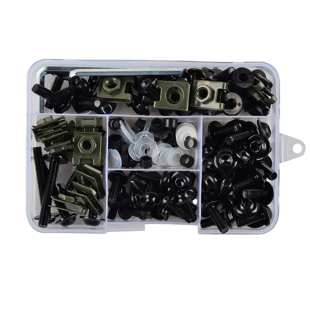 2020 Best Hot Selling Wholesale Black Color Big CC Street Sports Bike Motorcycle Screw Kit Lag Kit Bolt Kit 155PCS In One Box