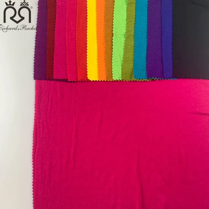 Popular Selling Plain Dyed 95% Viscose 5%Spandex Single Jersey Knitted Fabric For Rayon Spandex Fabric