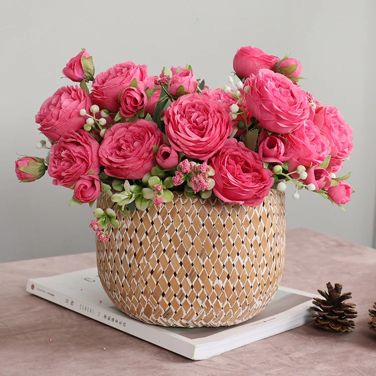 2023 new arrivals silk flowers rose bunch house decor red rose artificial flowers gadget centerpieces interior design home decor