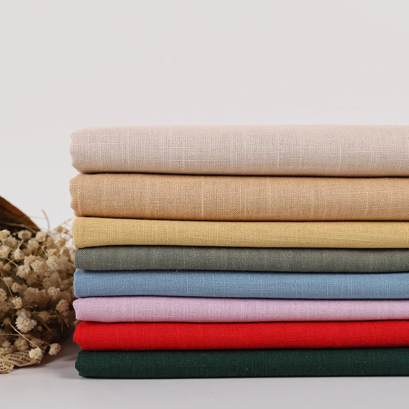 Wholesale Ready Stock Soft High Quality Hemp Viscose Plain Dyed Linen Rayon Fabric