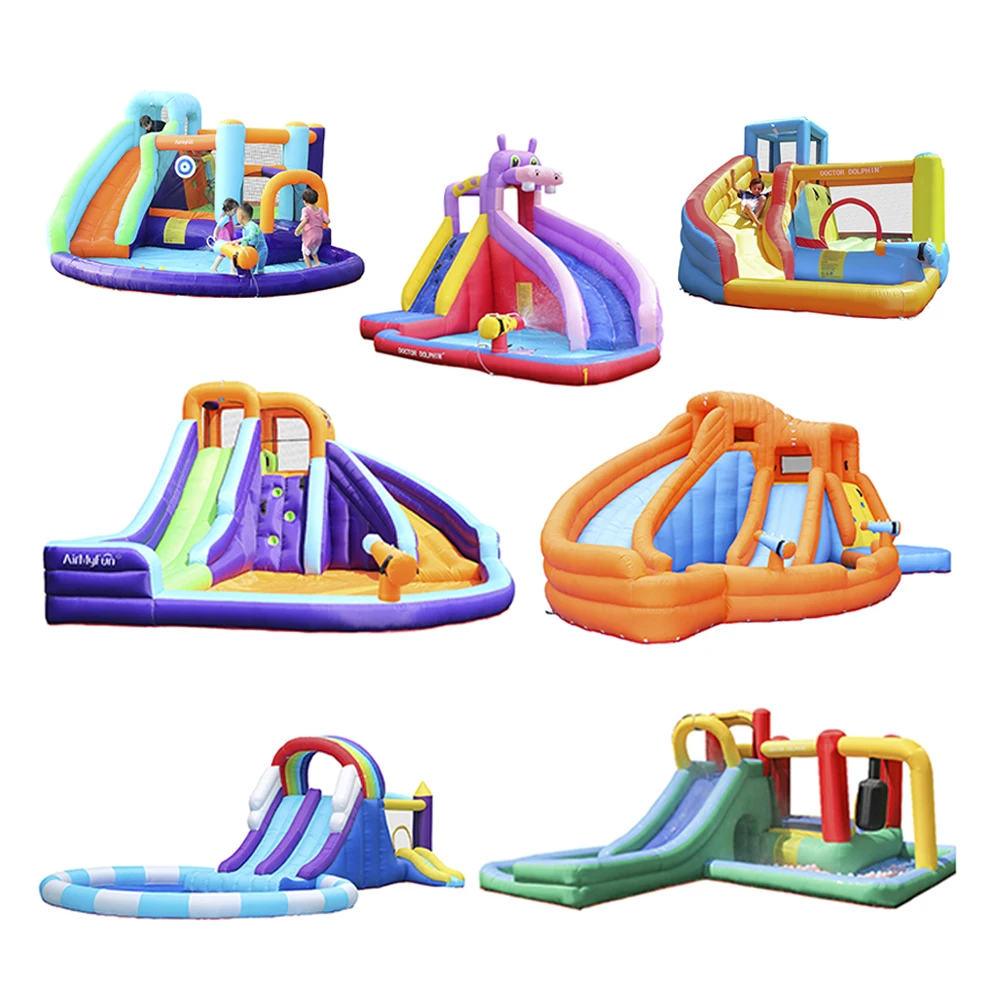 Factory Hot Sale Inflatable Water Slide Jumping Bouncy Castle With Pool