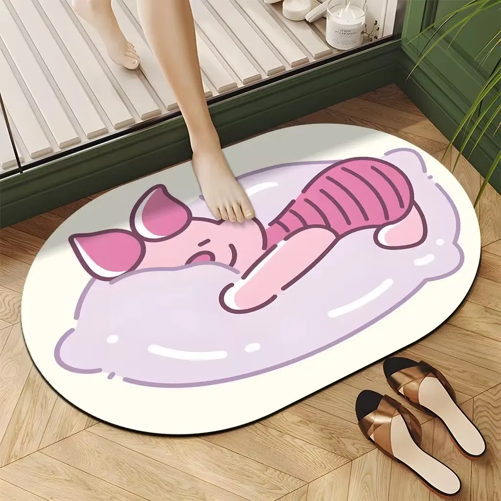 5D Cute Cartoon Pattern Bathroom Anti-skid Diatomaceous Mud Material Carpet Absorbs Water Foot Mat character Rugs