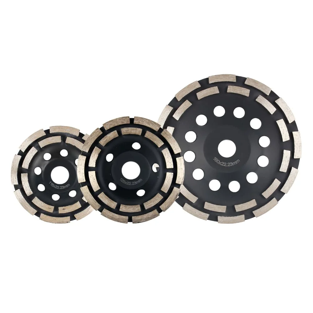DEYI  producers wholesale 7 inch 180mm diamond grinding wheel 2 row shape polishing double layer cup for concrete