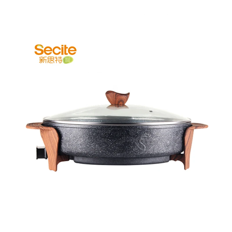 40cm Round CE Multi CE Temper Glass Frying Hot Pot Electric Pizza Pan