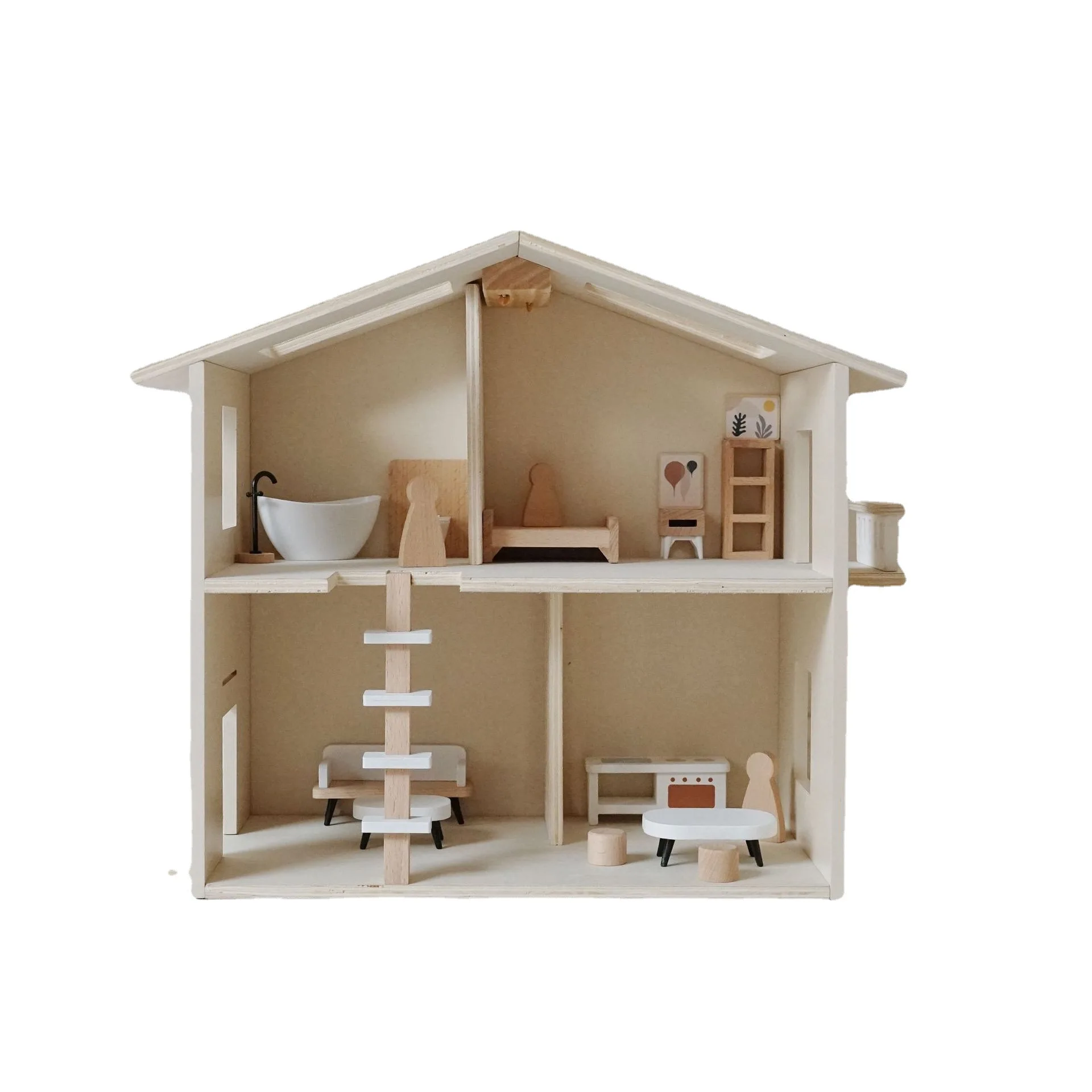 Kid Furniture Toys Kids Pretend Play Doll Houses Wooden Furniture Dream House Toy for Girls