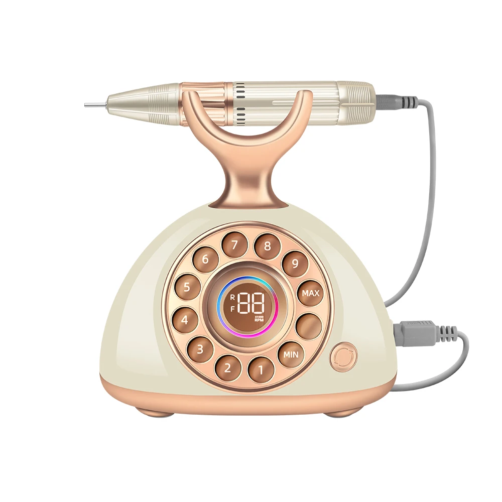 Electrical Nail Drill 35000rpm professional retro telephone design Nail Polisher