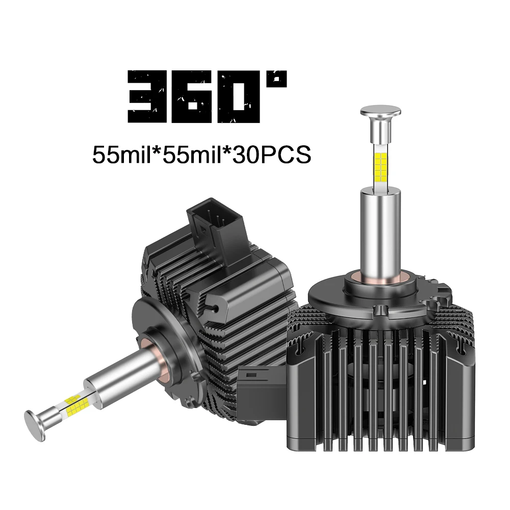 Brightest D1S D1RLED Headlight Bulbs 150w 25000lm High and Low Beam Xenon HID Replacement Lights