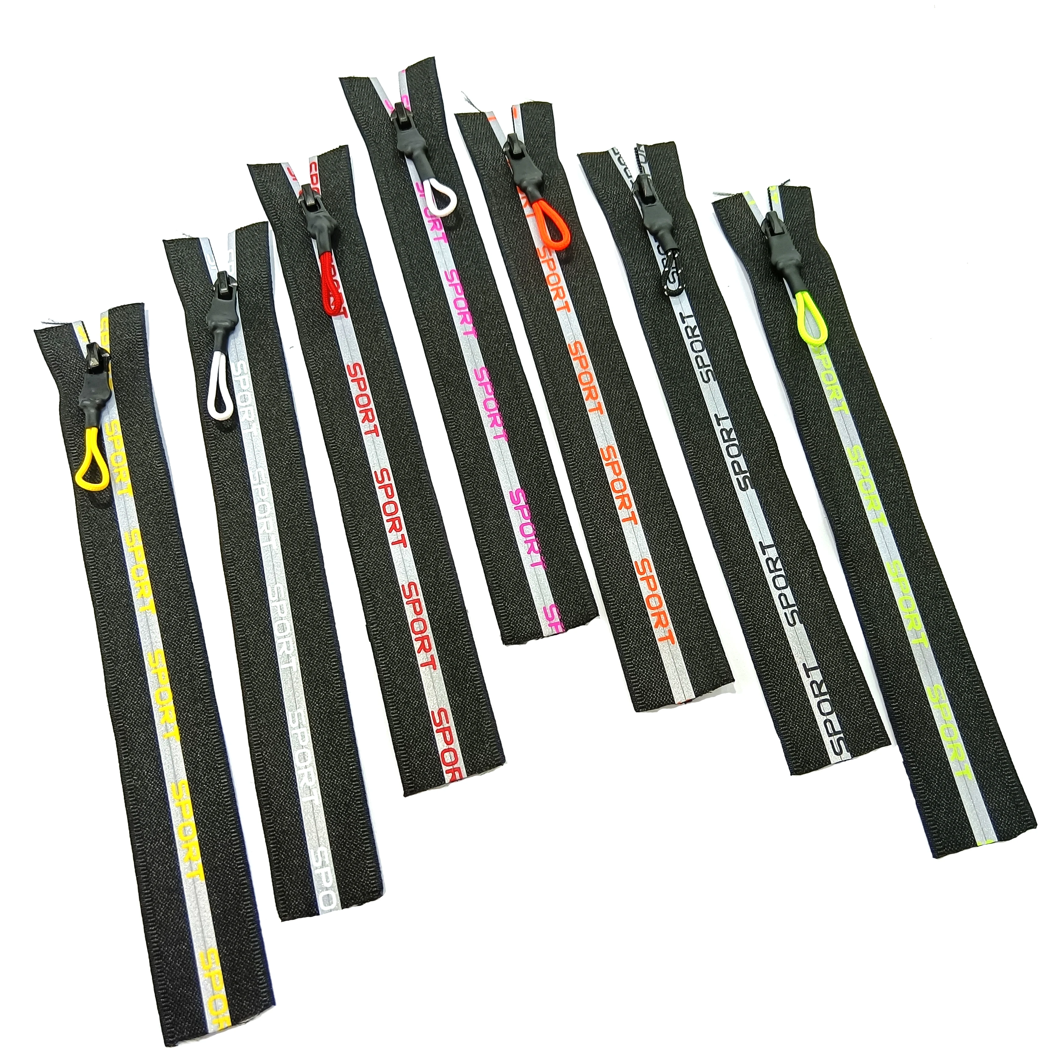 Fashion Custom Printing Letter Zipper Tape Colorful 3# Nylon Showerproof Waterproof Zipper For Jacket