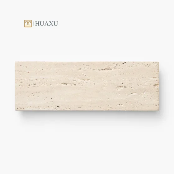 Huaxu Classic Natural Marble Travertine Home Decor Plate Travertine Foods Large Tray