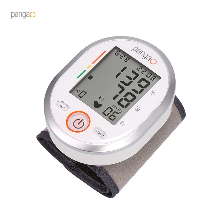 Pangao Digital Wrist Electronic High BP Testing Machine Heart Rate BP Monitor Blood Pressure Meter