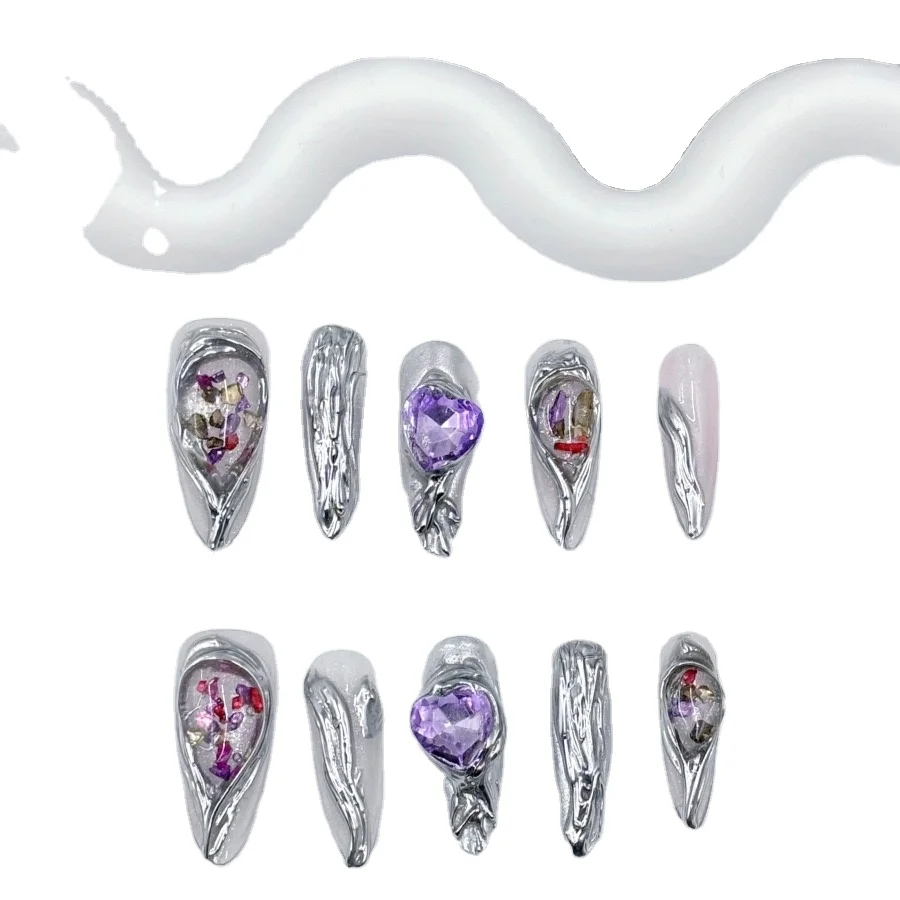 2024 Belleza Sweet and Spicy Style Purple Gem Wear Nails Wholesale High-end Products