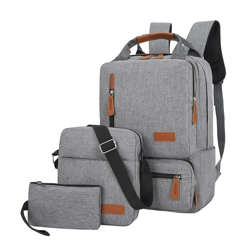 High quality Oxford cloth 3 sets of preppy student backpack large capacity durable laptop backpack with USB port