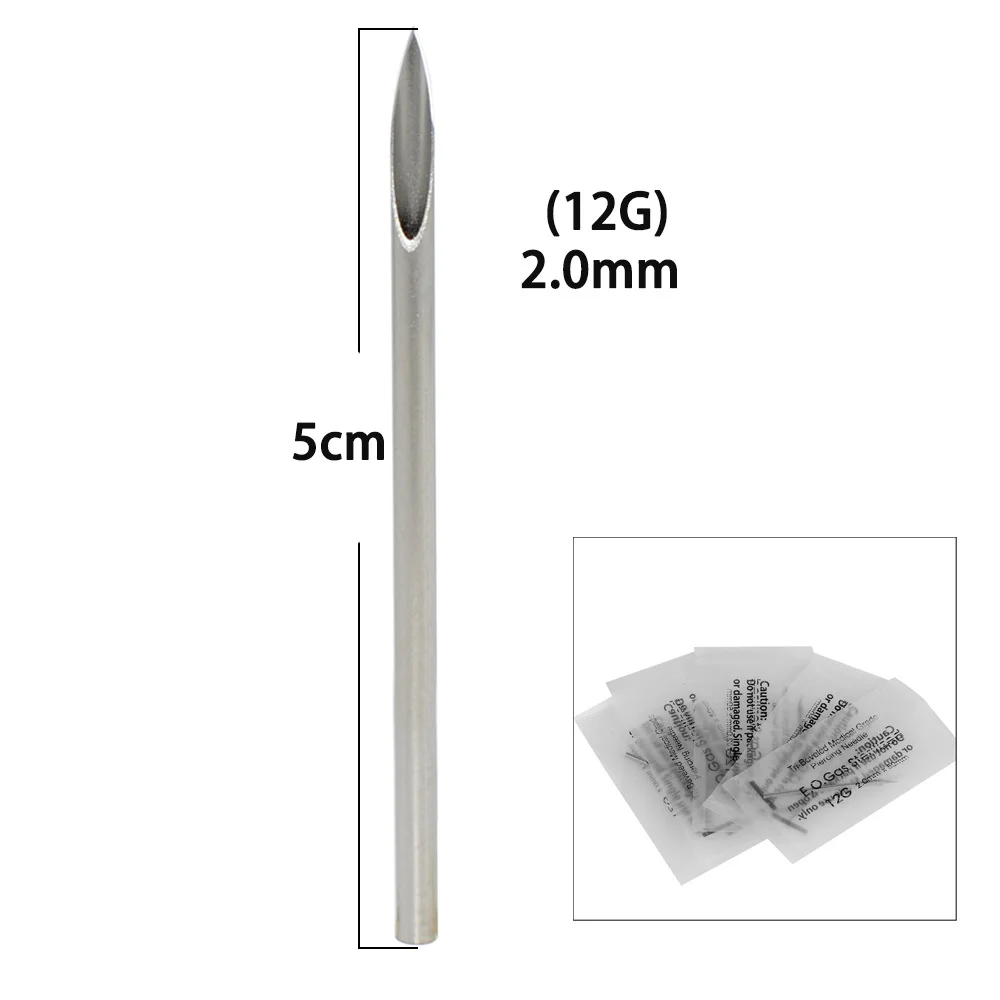 2024 disposable sterilized piercing needle Sterile puncture needle nose nail lip nail puncture tool disinfection bag containing