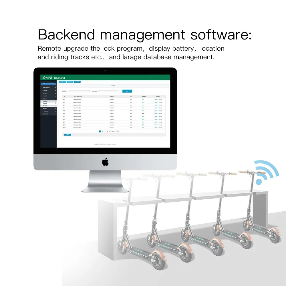 Omni 350W Electric Scooter with IOT GPS Tracking for Sharing system APP control