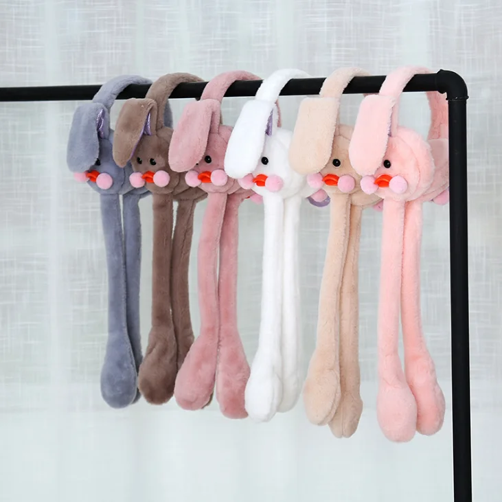 Hot Sale Outdoor Sport Festival Winter Warmth Party Funny Cute Rabbit Ear Moving Ear Muffs Women